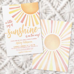 Invitation Baby Shower Bohème Mixte Thème Soleil