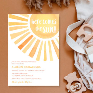 Invitation Baby shower bohème neutre en genre soleil