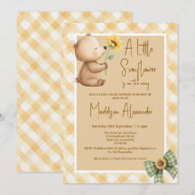 Baby Shower Bohème Ours Brun Tournesol