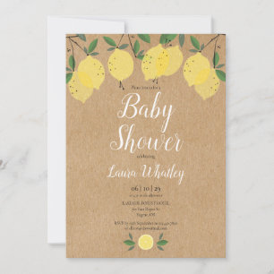 Invitation Baby Shower Bohème Rustique Citrons