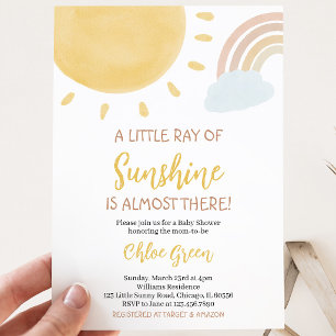 Invitation Baby Shower Bohème Soleil Enfant
