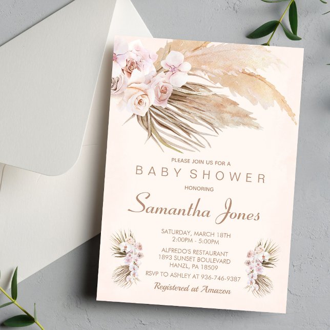 Invitation Baby shower Boho (Créateur téléchargé)