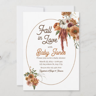 Invitation Baby shower Boho Automne