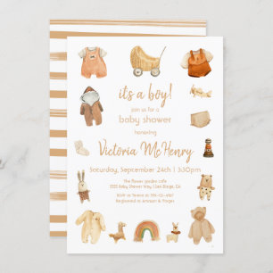 Invitation Baby shower Boho Baby Boy Clothes & Toys
