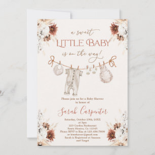Invitation Baby shower Boho Baby Clothes