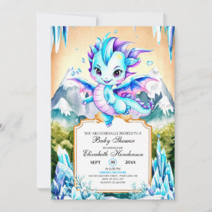 Invitation Baby shower Boho Custom Dragon