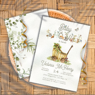 Invitation Baby shower Boho de la forêt boisée