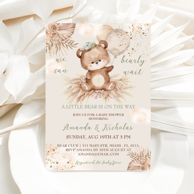 Invitation Baby shower Boho de Teddy Bear (Créateur téléchargé)
