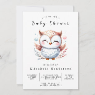 Invitation Baby shower Boho Digital Owl