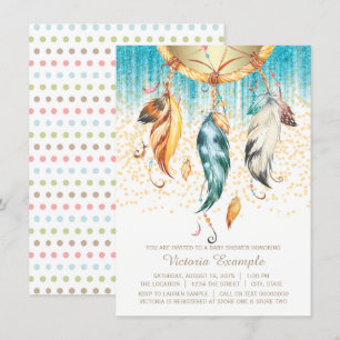 Invitation Baby shower Boho Dream Catcher