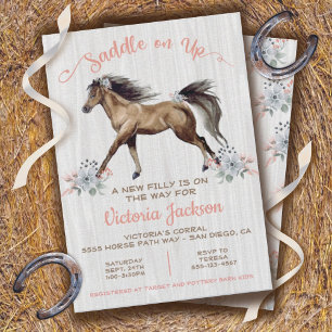Invitation Baby shower Boho Filly Horse