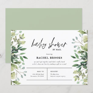 Invitation Baby shower Boho Greenery par courrier
