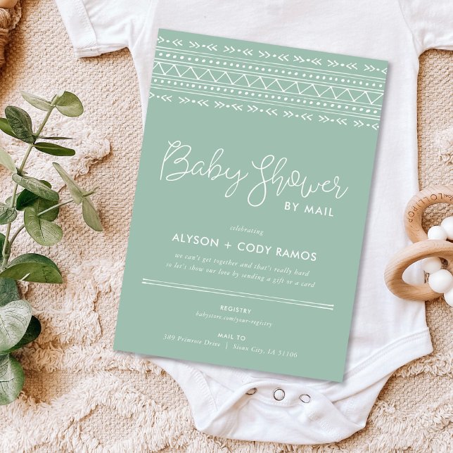 Invitation Baby shower Boho moderne par courrier (Créateur téléchargé)
