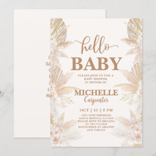Invitation Baby shower Boho Pampas