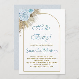 Invitation Baby shower Boho Pampas Grass Boho