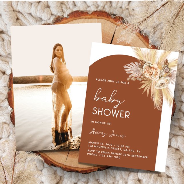 Invitation Baby shower Boho Photo Arch (Créateur téléchargé)