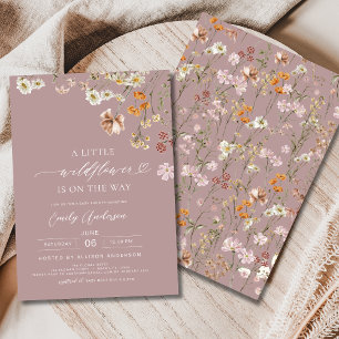 Invitation Baby shower Boho Rose Un Peu Fleur sauvage