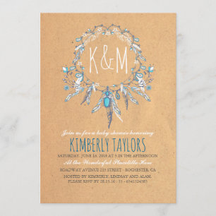 Invitation Baby shower Boho Vintage Dreamcather