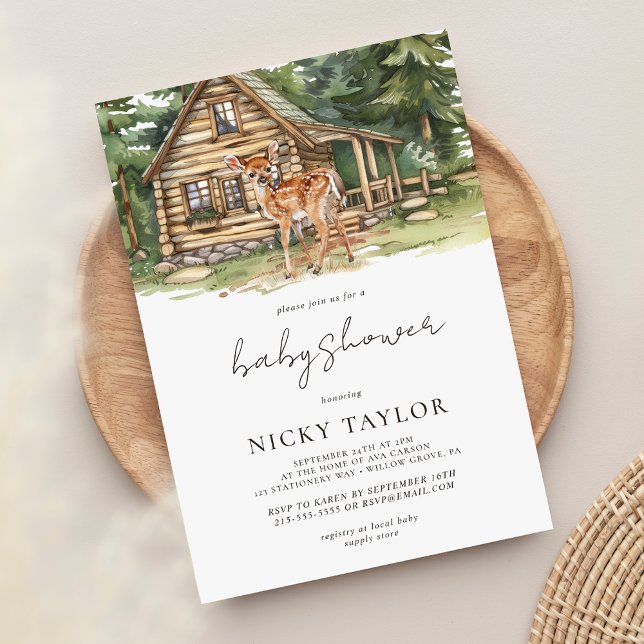 Invitation Baby shower Boho Woodland Animaux (Créateur téléchargé)
