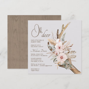 Invitation Baby shower Boho Woodland - Wat