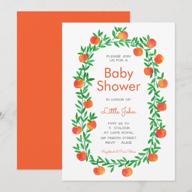 Invitation Baby shower| Bois de Robin d'aquarelle (Devant / Derrière)