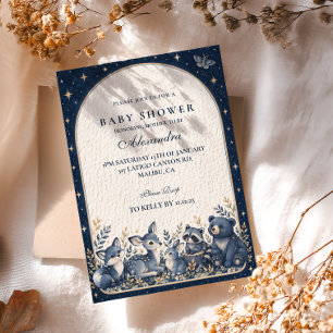 Invitation Baby Shower Bois étoilé de Nuit