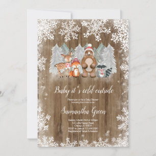 Invitation Baby shower boisé rustique