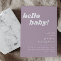 Baby shower Bonjour simple Dusty Lilac