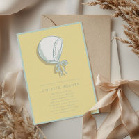 Invitation Baby shower Bonnet Jaune Bonnet