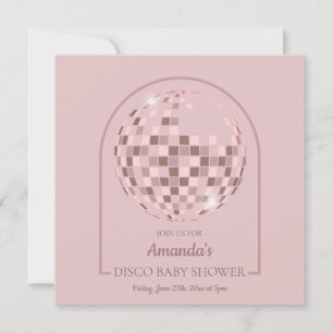 Invitation Baby shower Boogie Disco Rose