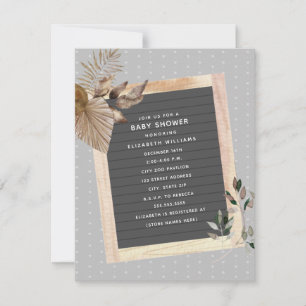 Invitation Baby shower botanique en carton