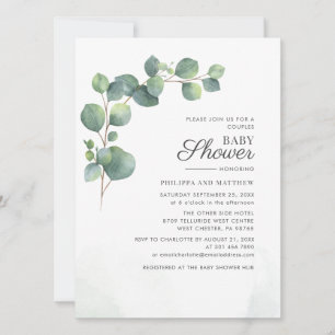 Invitation Baby shower Botanique Eucalyptus Foliage Couples