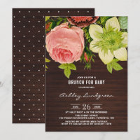 Baby shower botanique rustique vintage Brunch