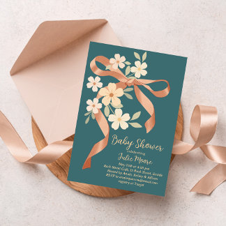 Invitation Baby-Shower Bouquet Arc-en-ciel