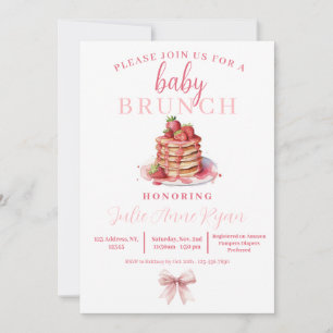 Invitation baby shower - Bow Brunch rose!