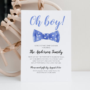 Invitation Baby Shower Bow Tie Par Correspondance à Longue Di