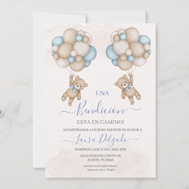 Invitation baby shower Boy (Devant)