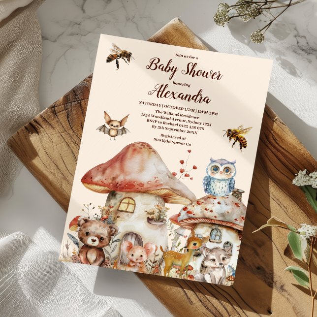 Invitation Baby shower Boy Baby Boho Woodland (Créateur téléchargé)