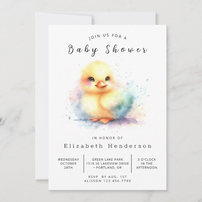 Invitation Baby shower Boy Digital Duck (Devant)