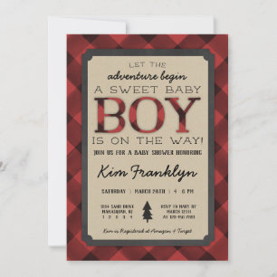 Invitation Baby shower Boy Flannel de Lumberjack