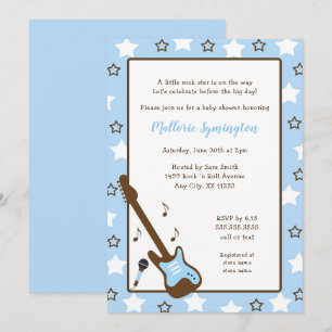 Invitation Baby shower Boy Rock Star