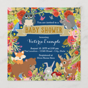 Invitation Baby shower Boys Woodland