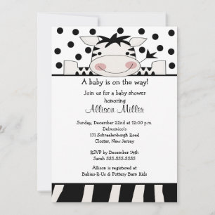 Invitation Baby shower branché Zebra