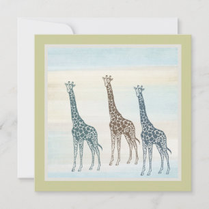 Invitation Baby shower Brown de Giraffes Bleues