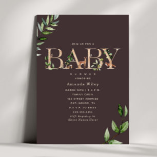 Invitation Baby shower Brown de la forêt
