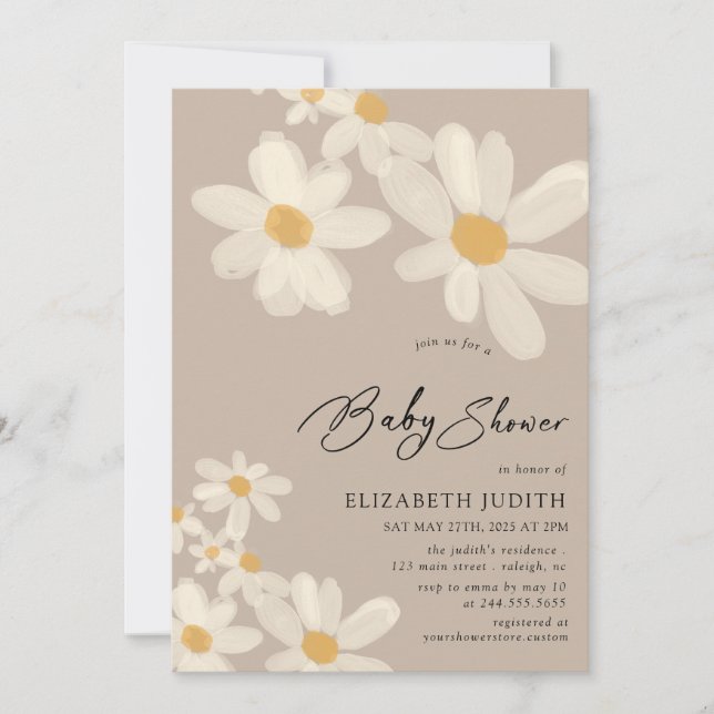 Invitation Baby shower Brown de marais (Devant)
