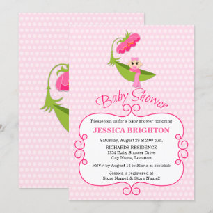 Invitation Baby shower Brown des yeux de pois mignon