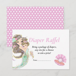 Invitation Baby shower Brown Raffel de sirène sous la mer