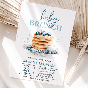 Invitation Baby shower Brunch Bébé Blueberry