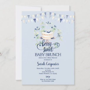 Invitation Baby shower Brunch Bébé Blueberry